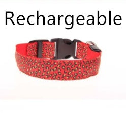 Safety LED Pet Collar with Leopard Design