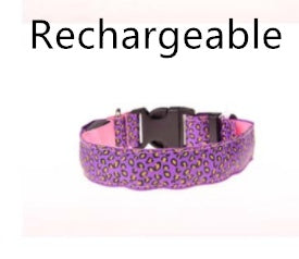 Safety LED Pet Collar with Leopard Design