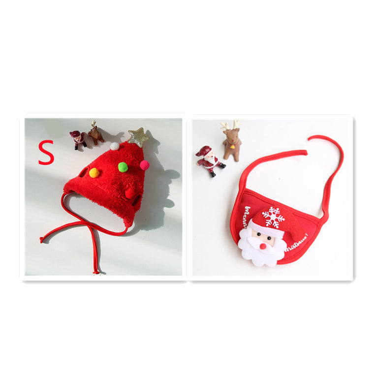 Dog/ Cat Hat Saliva Towel Bib for Christmas