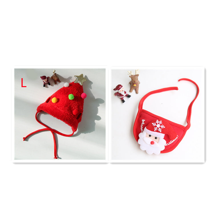 Dog/ Cat Hat Saliva Towel Bib for Christmas